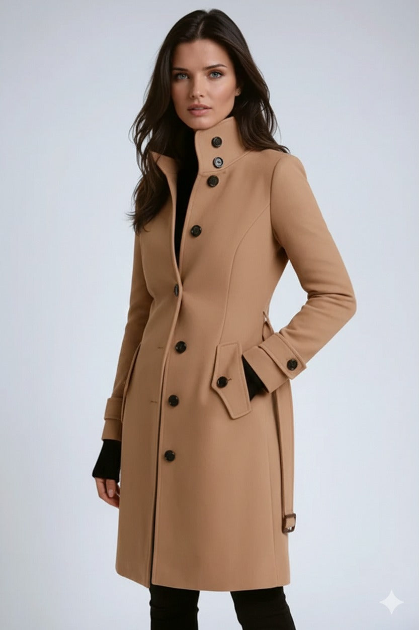 High Neck Mid Length Coat