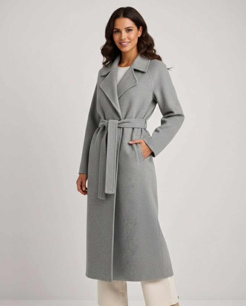 Belted Mid Length Wool Coat