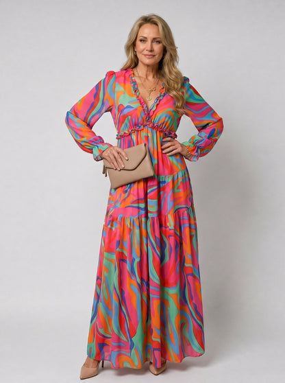 Floral Long Sleeve Maxi Dress