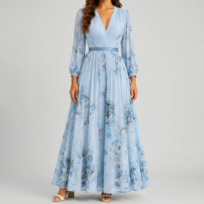 Floral Pleated Maxi Dress