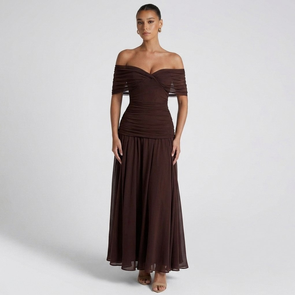 Floral Off Shoulder Maxi Dress