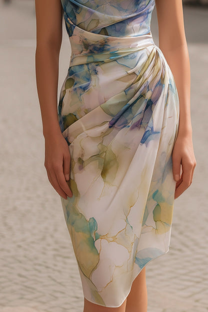 Floral Cowl Neck Midi Dress