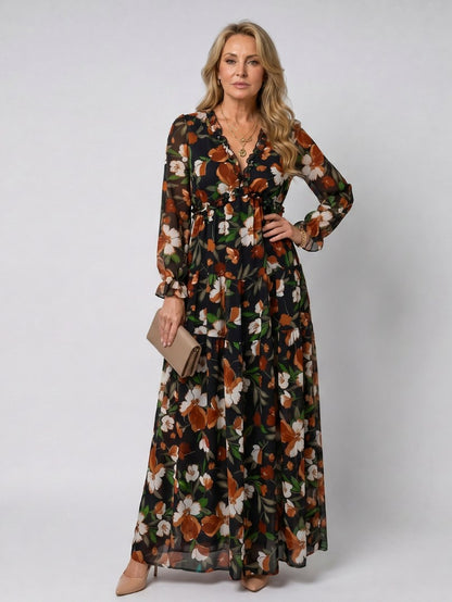 Floral Long Sleeve Maxi Dress