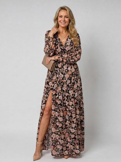 Floral Long Sleeve Maxi Dress