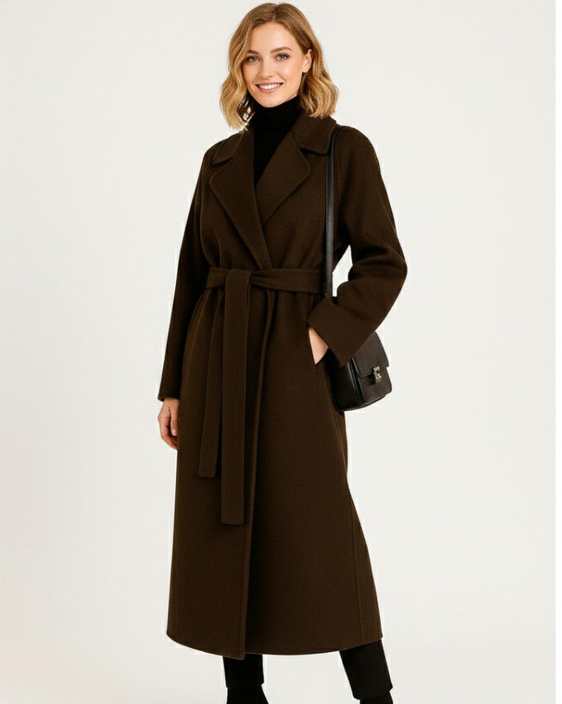 Belted Mid Length Wool Coat