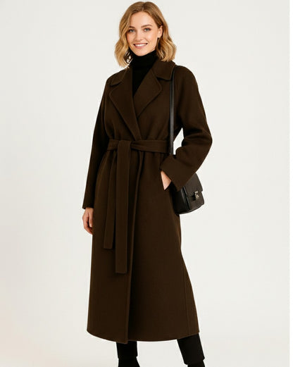 Belted Mid Length Wool Coat