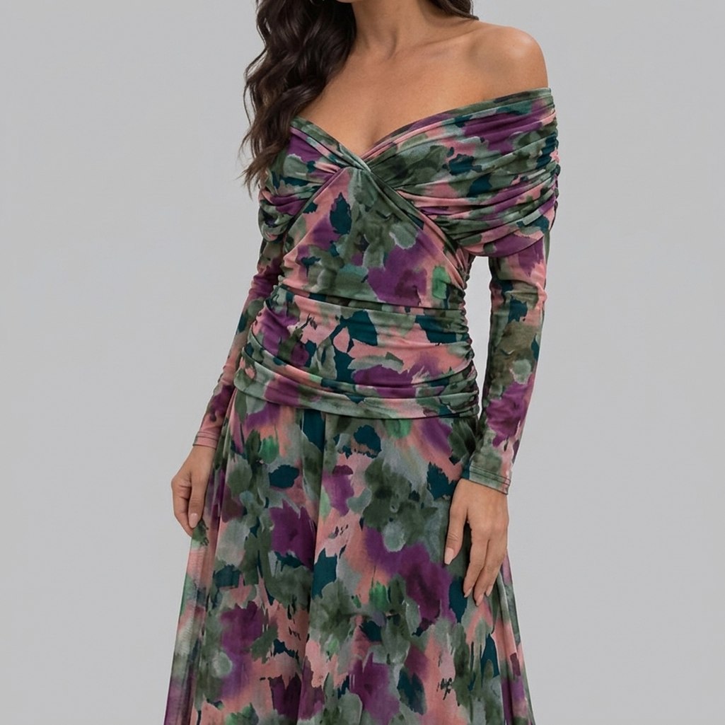 Floral Off Shoulder Maxi Dress