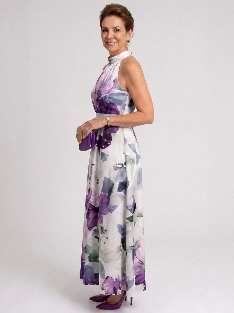 Floral Halter Midi Dress