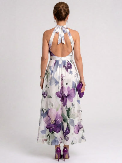Floral Halter Midi Dress
