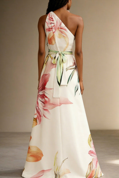 Floral Halter Pleated Maxi Dress