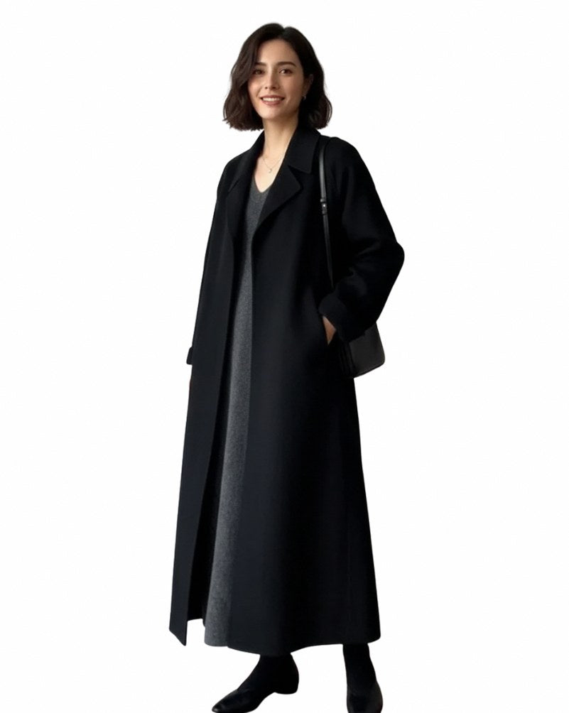 Belted Mid Length Wool Coat