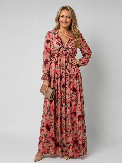 Floral Long Sleeve Maxi Dress