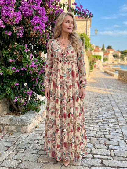 Floral Long Sleeve Maxi Dress
