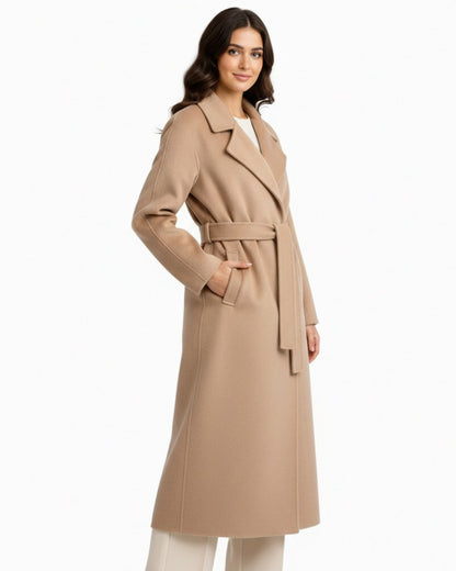 Belted Mid Length Wool Coat