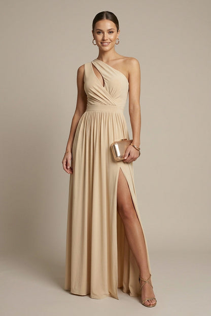 One Shoulder Cutout Maxi Dress