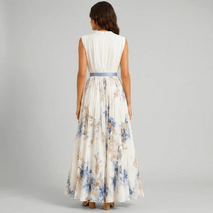 Floral Pleated Maxi Dress