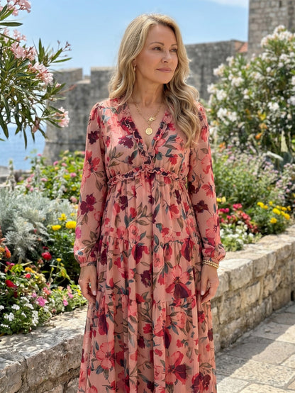 Floral Long Sleeve Maxi Dress