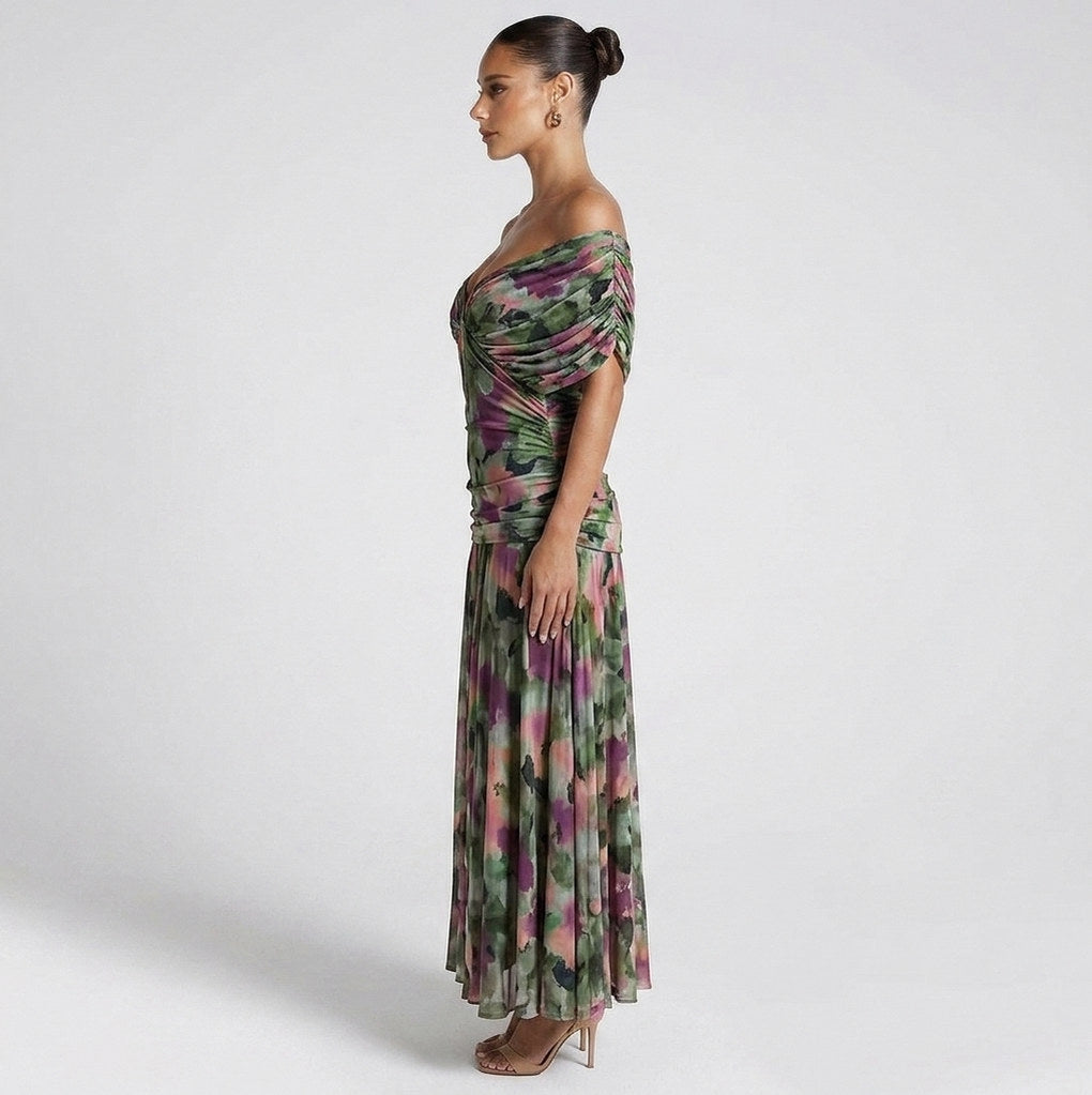 Floral Off Shoulder Maxi Dress
