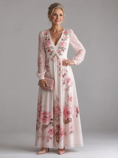 Floral Long Sleeve Maxi Dress