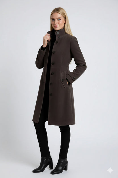 High Neck Mid Length Coat
