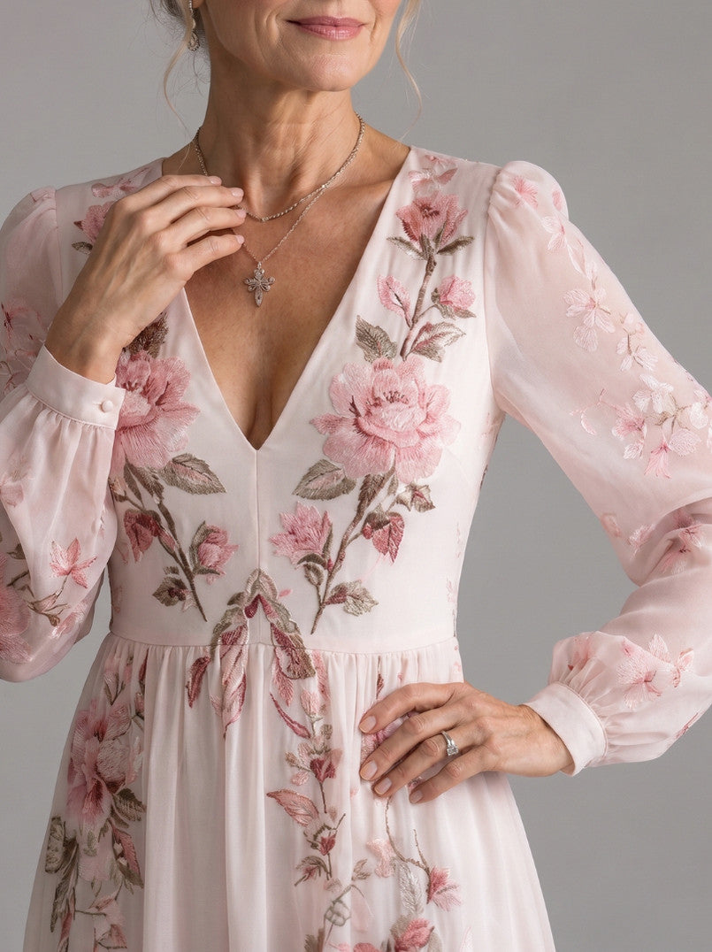 Floral Long Sleeve Maxi Dress