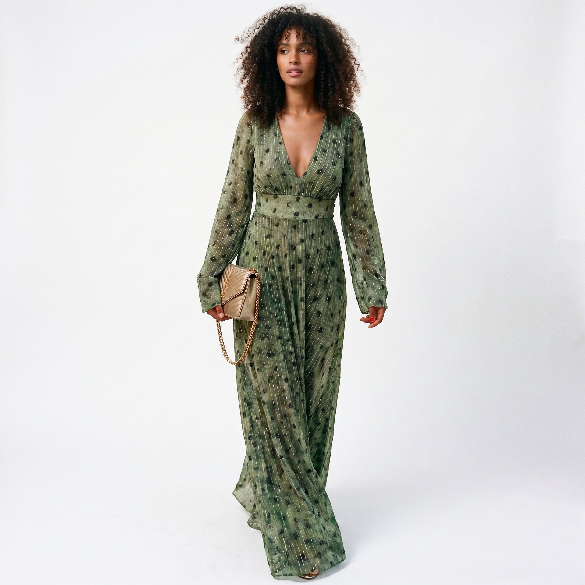 striped chiffon maxi dress METALLIC STRIPED CHIFFON MAXI DRESS IN BLACK | CULT MIA