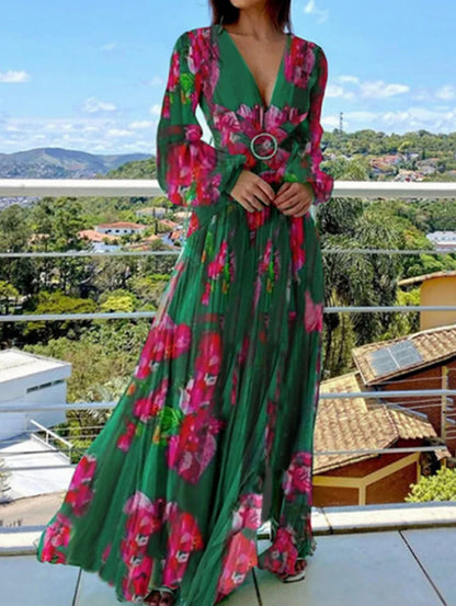 Floral Long Sleeve Maxi Dress